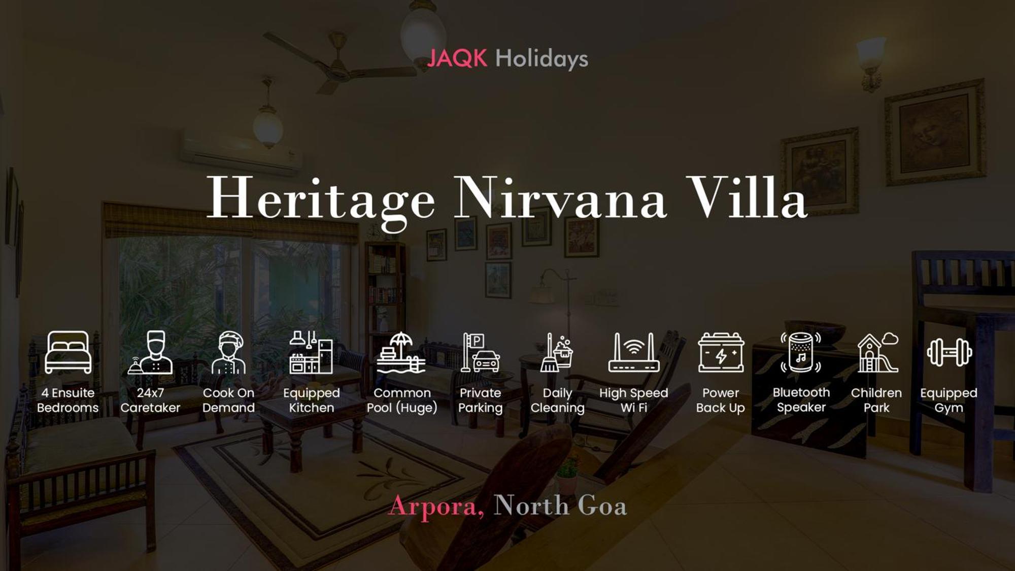 Heritage Nirvana Villa - 4Bhk, Goa Calangute Extérieur photo